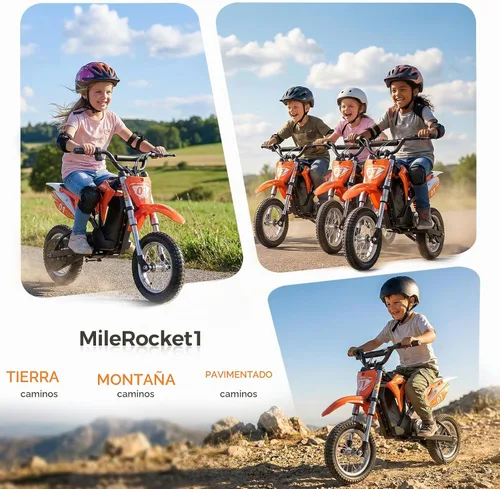 Vista 5 de MileRocket1 36V 300W - Bicicleta eléctrica para niños (doble juego de bicicletas)
