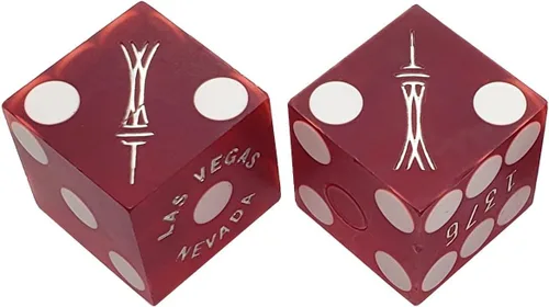 Vista 36 de Par de dados de casino en serie a juego - Auténticos dados de dados de Las Vegas 0.748 in, juegos de mesa y coleccionables - Aliante rojo pulido