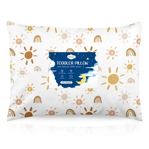 Vista 12 de Babebay Almohada para niños pequeños, almohadas de 13 x 18 pulgadas para dormir, lavable a máquina, con funda de almohada de algodón suave, 1 paquete