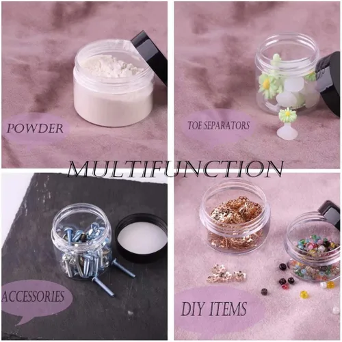 Vista 5 de Tarros cosméticos de plástico de 0.71 oz con tapas, 20 recipientes pequeños para cosméticos, recipientes de muestra de tamaño de viaje, tarros