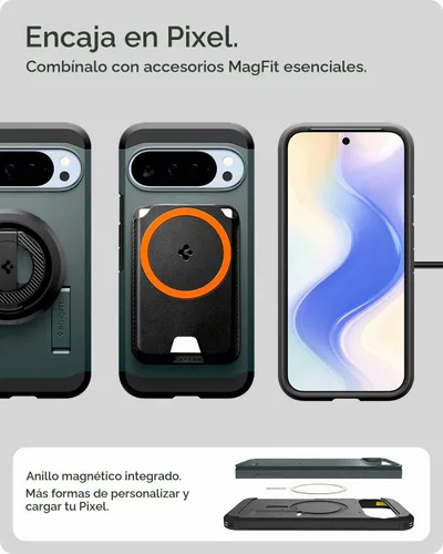 Vista 9 de Spigen Tough Armor MagFit for Pixel 10 Pro XL Case, Abyss Green Abyss Verde