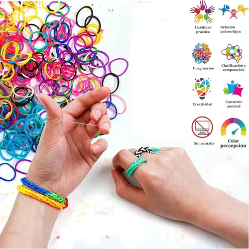 Vista 5 de YITOHOP Kit de Pulseras de Bandas Elásticas de Telar 15000+, Bandas de Goma para Kit de Hacer Pulseras, Kit de Fabricación de Pulseras de Telar