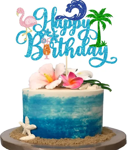 Vista 12 de 36 piezas de adornos para cupcakes de piña verde con purpurina verde para Luau despedida de soltera, fiesta de verano tropical, decoración