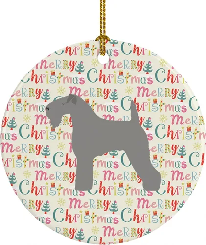 Vista 106 de Caroline's Treasures Affenpinscher - Adorno de cerámica con texto en inglés "Merry Christmas", multicolor para colgar en el árbol de Navidad