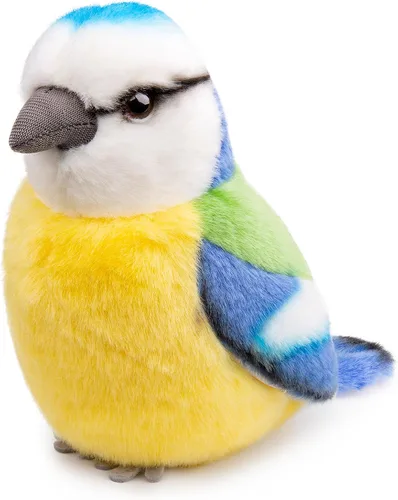 Vista 2 de Tiny Heart Juguete de peluche de pájaro de teta azul de simulación, realista, 5.51 pulgadas, suave y lindo para niños y niñas, regalos