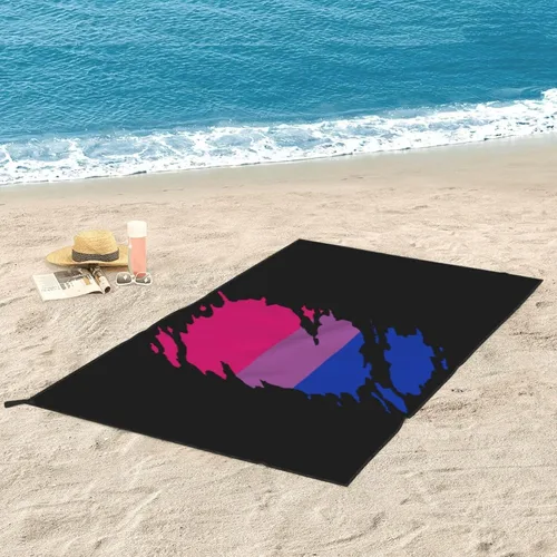 Vista 2 de Bisexual Pride Flag - Toalla de playa de microfibra, de gran tamaño, secado rápido (31.5 x 63 pulgadas), a prueba de arena, absorbente, compacta