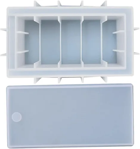 Vista 2 de appuivbt Molde de caja rectangular de resina,Caja de almacenamiento de ajedrez Molde de resina epoxi,Contenedor de almacenamiento grande de silicona