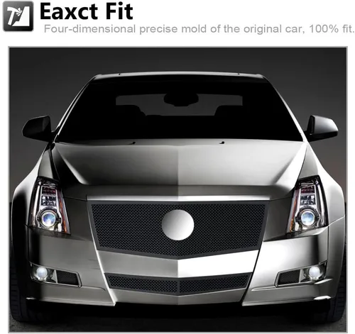 Vista 6 de Combinación de rejilla de malla negra de acero inoxidable de 1,8 mm, se ajusta a Cadillac CTS 2008 2009 2010 2011 2012 2013 No para CTS-V,