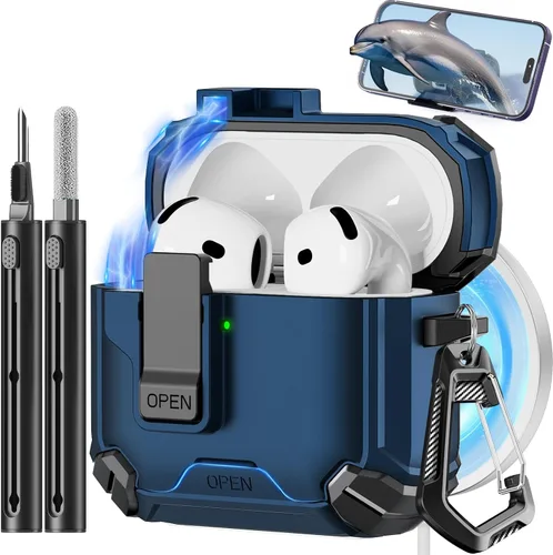 Vista 15 de Pohgelan Compatible con AirPods Pro 2ª/1ª funda (azul)