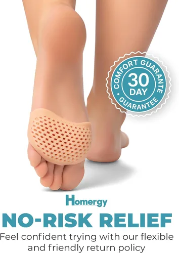 Vista 5 de Homergy - Almohadillas metatarsianas para pies - Cojines de gel suave para la bola del pie para alivio del dolor, diseño de manga ultradelgada, se