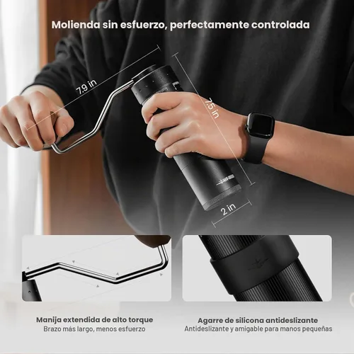Vista 6 de MHW-3BOMBER R3 Pro - Molinillo de café manual, rebaba cónica con revestimiento de titanio mejorada 2026, molinillo manual de ajuste externo