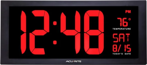 Vista 17 de AcuRite 75114M Reloj digital LED de 10 pulgadas con atenuación automática de brillo, blanco