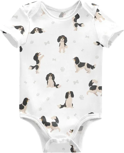 Vista 32 de vvfelixl Bodies para bebé niña negro Pug blanco manga corta algodón ropa de bebé para niñas 0-24 meses Multi1