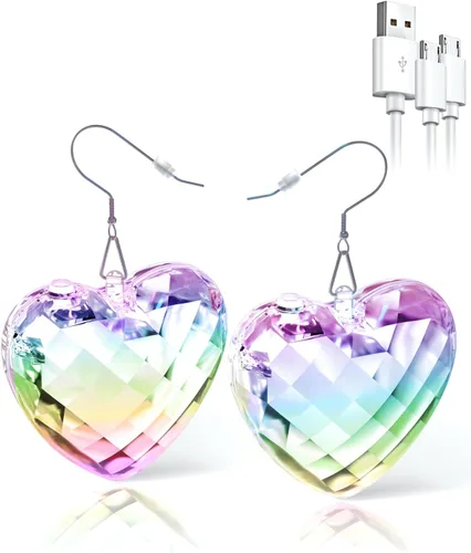 Vista 9 de Pendientes de discoteca iluminados, Plástico, Sin piedra preciosa Multicolor
