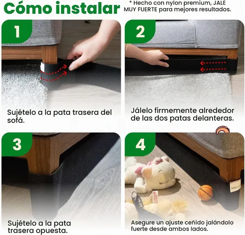 Vista 4 de ECOHomes - Correa elástica para debajo del sofá, bloqueador de juguetes (9 pies por 3 pulgadas)