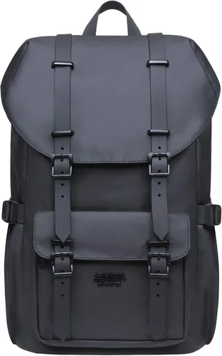 Vista 16 de KAUKKO Mochila de viaje para laptop, mochila al aire libre, mochila causal para 15.6 pulgadas (nailon negro)