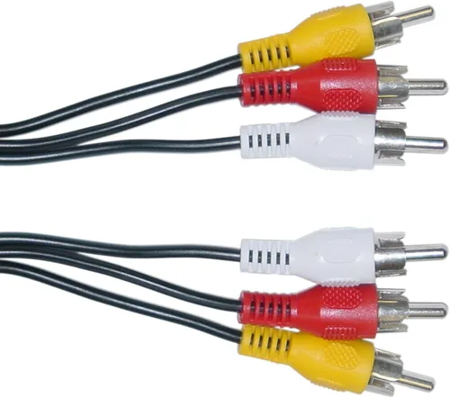 Vista 4 de CableWholesale Cable RCA estéreo/VCR de 3 pies, 2 RCA (audio) + video RCA RG59 chapado en oro (10R3-01103)