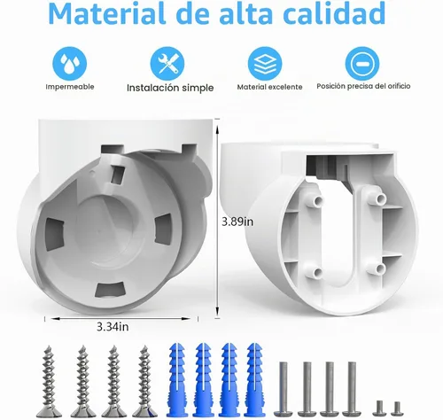 Vista 3 de Soporte de alero para Google Nest Cam con reflector - Soporte de cámara de seguridad para reflector al aire libre (blanco)