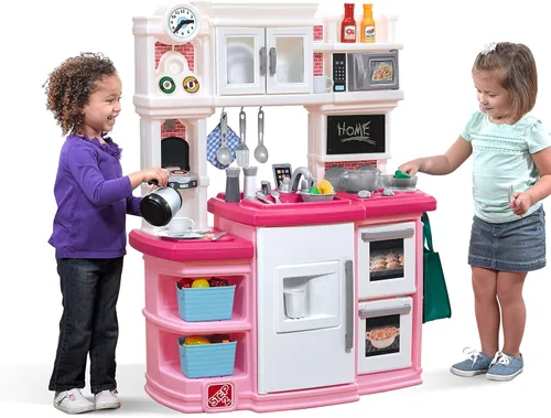 Vista 3 de Step2 Great Gourmet - Juego de cocina para niños, cocina para interiores y exteriores, juego interactivo con luces y sonidos, hecho de plástico