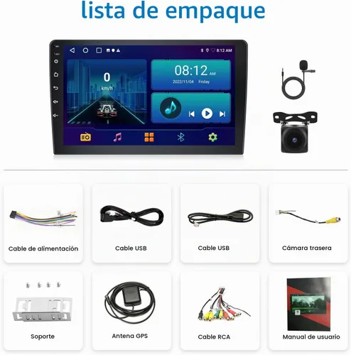 Vista 7 de Podofo Estéreo de auto de doble DIN de 2+32G con Apple Carplay Android Auto inalámbrico de 10.1 pulgadas, pantalla táctil y radio Android