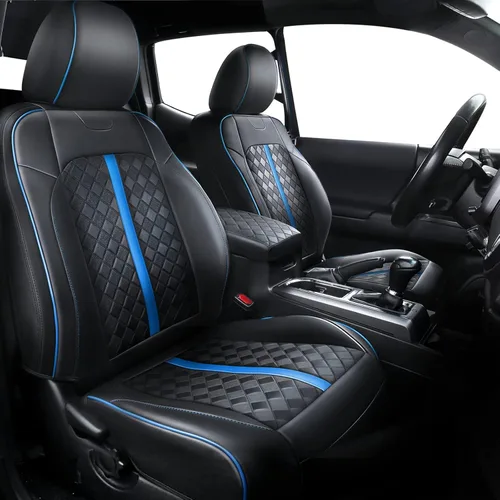 Vista 10 de Carlimeki Fundas de asiento personalizadas para Tacoma 2005 2006 2007 2008 2009 2010 2011 2012 2013 2014 2015 Crew Cab 2ª Gen Tacoma Base
