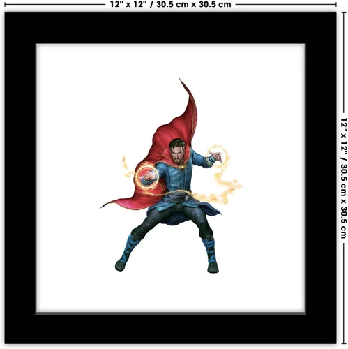 Vista 7 de Trends International Gallery Pops Marvel Comics Avengers - Póster de pared de Doctor Strange, 12 x 12 pulgadas, versión enmarcada en negro