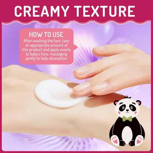 Vista 8 de Crema facial para niños, crema hidratante calmante para bebés, nutritiva e hidratante, fórmula suave con manteca de karité, manzanilla, ligera