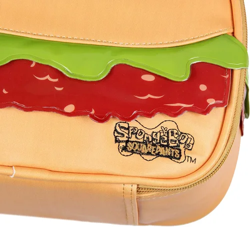 Vista 3 de INTIMO Nickelodeon Bob Esponja Krabby Patty - Lonchera con un solo compartimento, 10 pulgadas