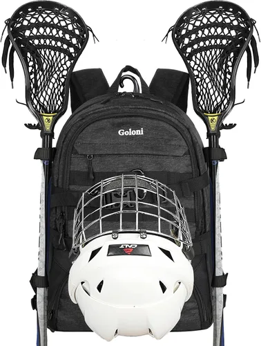 Vista 11 de Goloni Lacrosse - Mochila para equipo con dos palos y compartimento separado para tacos y bolsa de hockey sobre césped