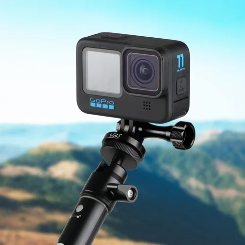 Vista 5 de HSU Adaptador de montaje en trípode GoPro de aluminio para GoPro Hero 11/10/9/8/7/6, DJI Osmo Action AKASO