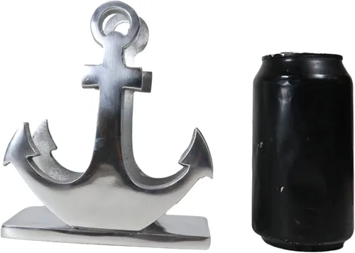 Vista 7 de Ebros Gift Elegante aluminio niquelado náutico océano marino marinero barco ancla decorativo papel servilleta titular decorativo cocina bar