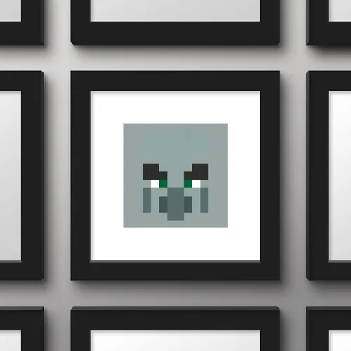 Vista 3 de Trends International Gallery Pops Minecraft: Pixeles icónicos - Mobs - Arte de pared Pillager, versión enmarcada en negro, 12 x 12 pulgadas