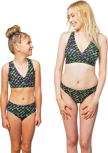 Vista 2 de Sun Tails Mermaid Swimsuit - Girls Bikini Set - Matching Scale