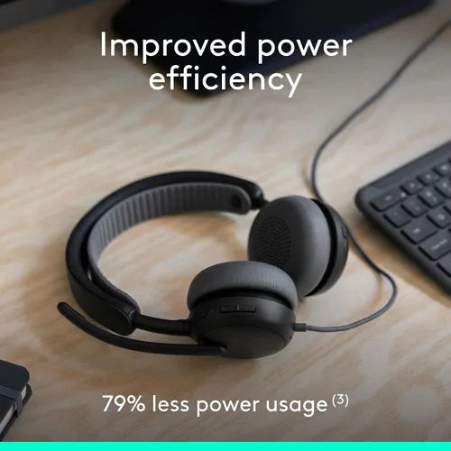 Vista 8 de Logitech Zone Wired 2 Auriculares con cancelación de ruido con híbrido Negro