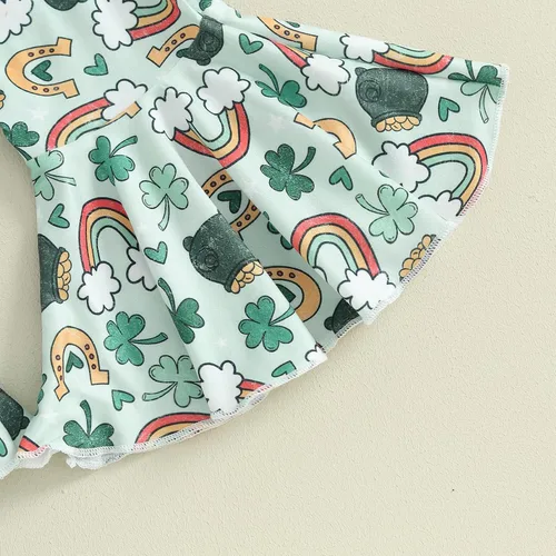 Vista 16 de Traje de Halloween para bebé niña, manga larga, cuello redondo, letras de fantasma, parte superior con estampado de fantasma, parte inferior