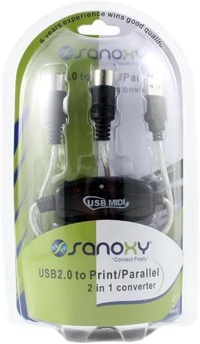 Vista 3 de SANOXY Convertidor de cable USB MIDI PC a teclado de música ventana Win Vista XP, Mac