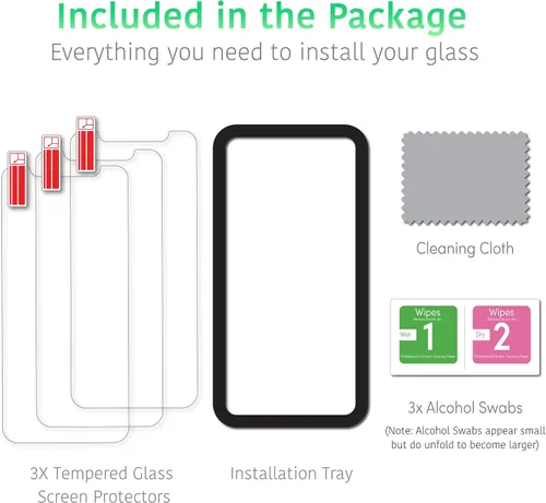 Vista 8 de TalkWorks Protector de pantalla de vidrio templado prémium para iPhone 12/12 Pro, iPhone 13/13 Pro, iPhone 14 – Incluye bandeja de instalación