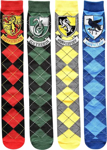Vista 2 de Hyp Harry Potter House Crests Argyle JuniorsWomens 4 Pack Knee High Socks