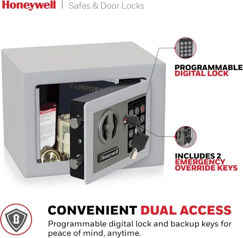 Vista 5 de Caja de seguridad de acero de Honeywell, de 0.17 pies cúbicos, 5005W Blanco