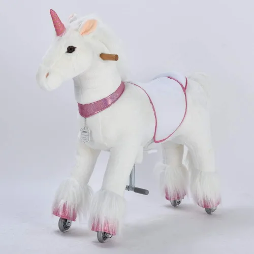 Vista 4 de Pony de acción UFREE, paseo en juguete, caballo móvil mecánico, diversión para niños de 3 a 9 años, altura de 36 pulgadas, M
