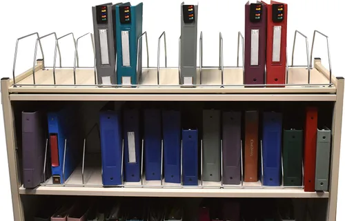 Vista 3 de Soporte para organizar archivos de oficina y estante de almacenamiento de carpetas de acordeón Capacidad (48 W x 15 D) Clasificador de archivos