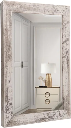Vista 11 de Syndra Espejo Rectangular con Marco Rústico de 20x28'' Montado en Pared Espejo de Tocador Rústico con Marco de Madera Grande Espejo de Baño