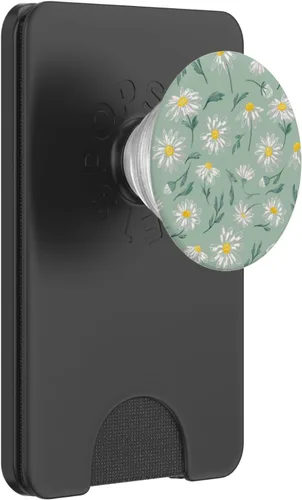 Vista 7 de PopSockets con diseño de flores verdes salvia, margaritas pastel y diseño estético