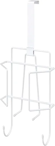 Vista 8 de ClosetMaid Barra de valet colgante para instalación en pared o puerta, accesorios incluidos, diseño plegable, acero duradero, color blanco