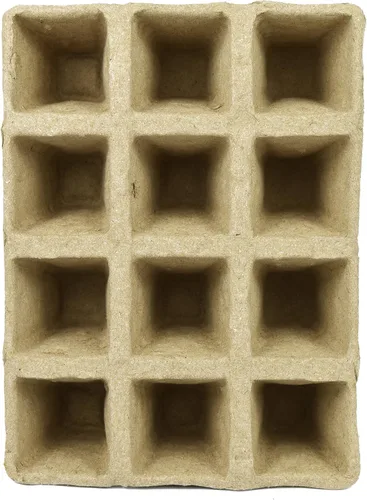 Vista 5 de Juego de 6 macetas de turba biodegradables y ecológicas. Bandeja de 12 macetas de 3 pulgadas - Macetas de turba recicladas no blanqueadas perfectas