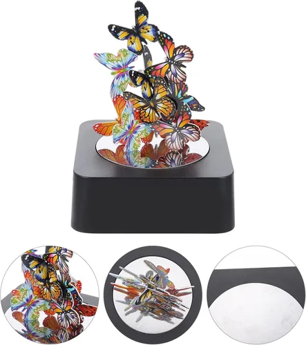 Vista 4 de LIFKOME Escultura de mariposas de escritorio, escultura magnética de escritorio, mariposas divertidas, juguete para el desarrollo de la inteligencia