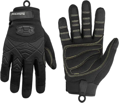 Vista 10 de Seibertron Guantes de palma acolchada con dedos completos o semi-dedos, ligeros y transpirables para escaladores, escalada en roca, rescate