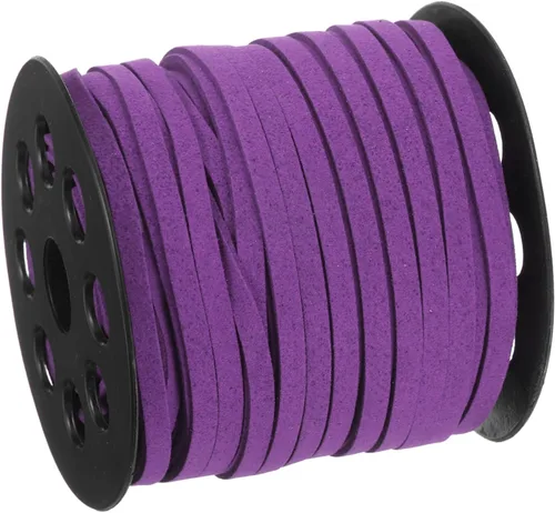 Vista 14 de uxcell Cordón de gamuza, 49.21 yardas, 0.197 in, cuerda plana de hilo de cuero para bolso, bolso, cordones de zapatos, manualidades, fabricación