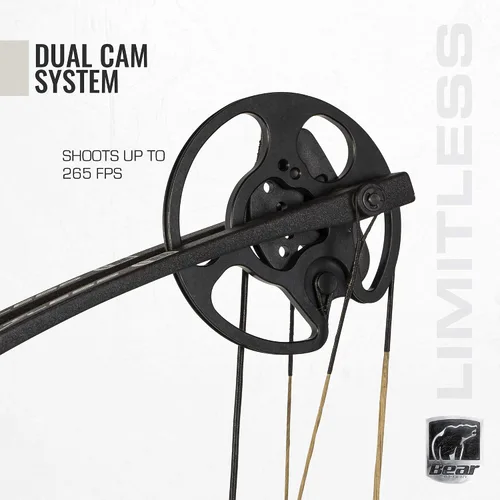 Vista 6 de Bear Archery Limitless Arco Compuesto de Doble Leva - Incluye Carcaj, Mira y Apoyo, God's Country