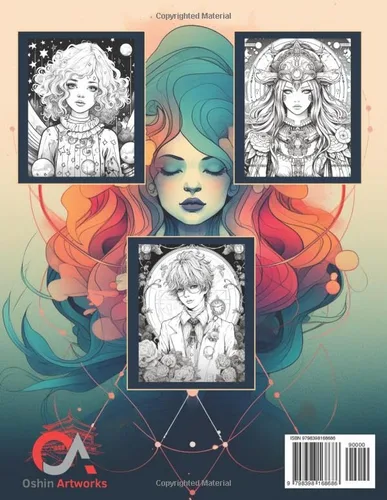 Vista 2 de Mystical Waifus (and Husbandos) Coloring Book for Adults